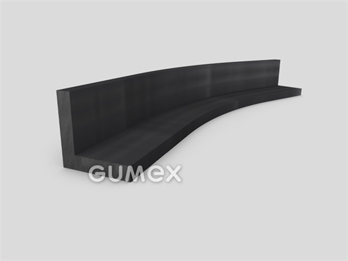 Gumový profil tvaru "L", 20x20/4mm, 70°ShA, EPDM, -40°C/+100°C, čierny